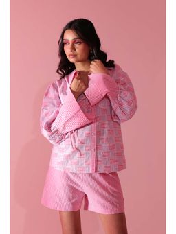 Manvi Daga - Pink Checker Shorts Set