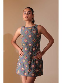 Manvi Daga - Daisy Lattice Shift Dress