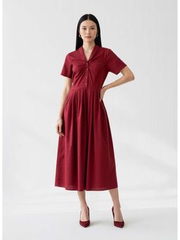 VANTEN - Maroon Madelyn Dress