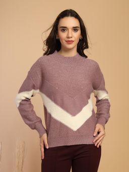 Gipsy - Women Mauve Embellished Sweater