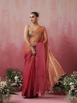 Swtantra - Jaisalmer Ombre Chiffon Saree with Pendants without Blouse