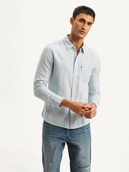 Levi's - Mens Blue Stripes Slim Fit Shirt