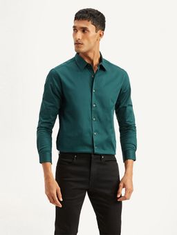 Levi's - Mens Green Solid Slim Fit Shirt