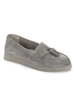 WOODS - Women Grey Suede Luxe Moccasins