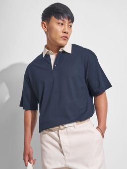 HIGHLANDER - Men Solid Oversized Polo T-shirt