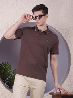 CRIMSOUNE CLUB - Men Brown Polo T-Shirt