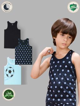 TRESNOVA - Kids Boys Cotton Anti-Microbial Football Vests (Pack of 3)
