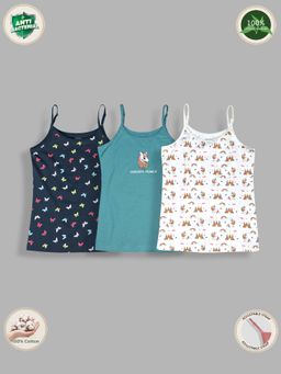 TRESNOVA - Kids Girls Cotton Lycra Anti-Microbial Unicorn Camisoles with adjustable strap (Pack of 3)