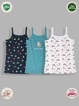 TRESNOVA - Kids Girls Cotton Lycra Anti-Microbial Unicorn Camisoles (Pack of 3)