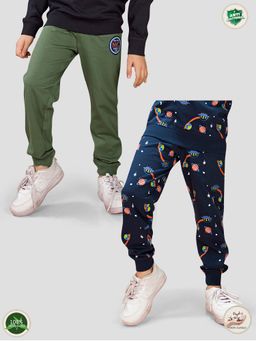 TRESNOVA - Multi-Color Kids Boys Antimicrobial Space Print Joggers (Pack of 2)