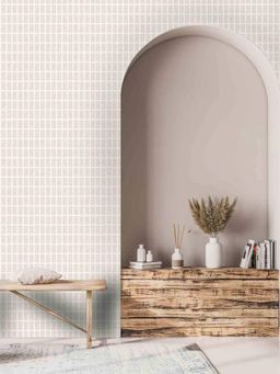 Excel - Wallpaper Sandtextured White Tiles