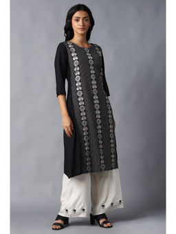 W - Black Printed Kurta