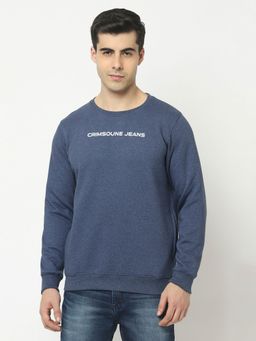 CRIMSOUNE CLUB - Men Blue Sweatshirt With Logo Work