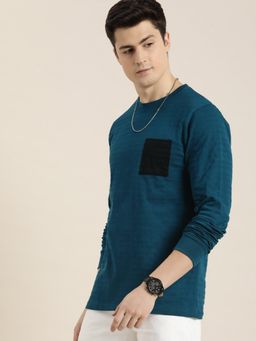 DILLINGER - Blue Textured Regular T-shirt