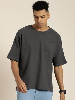DILLINGER - Grey Textured Oversized T-shirt