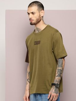 DILLINGER - Olive Typographic Oversized T-shirt