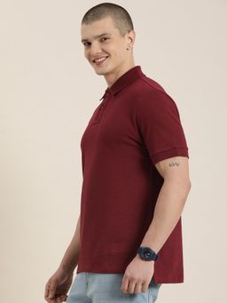 DILLINGER - Maroon Solid Regular Polo T-shirt