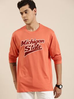 DILLINGER - Typographic Coral Oversized T-Shirt