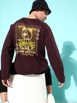 Difference of Opinion - Maroon Oversized T-Shirt