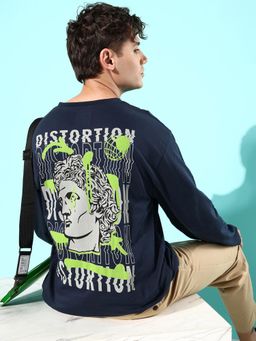 Difference of Opinion - Navy Blue Oversized T-Shirt