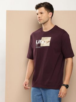 Difference of Opinion - Purple Graphic Oversized T-shirt