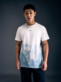 Pepe Jeans - Men Off White Geometric Half Sleeves T-Shirt