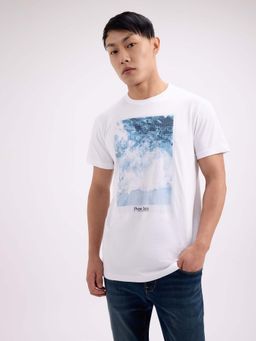 Pepe Jeans - Men White Photographic Print Half Sleeves T-Shirt