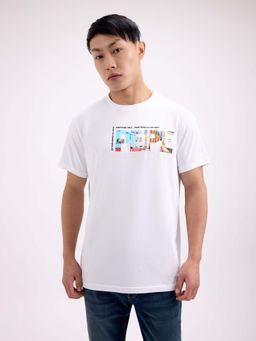 Pepe Jeans - Men White Back Printed Half Sleeves T-Shirt
