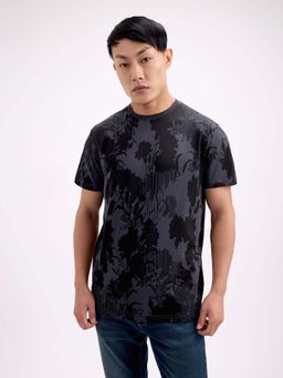 Pepe Jeans - Men Grey Graphic Print Half Sleeve Stretch T-Shirt