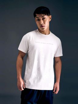 Pepe Jeans - Men Off White Geometric Print Half Sleeves T-Shirt