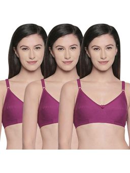 Bodycare - B, C & D Cup Perfect Coverage Bra-Pack Of 3 - Purple