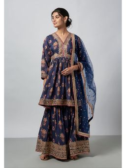 Gopi Vaid - Samiksha Peplum Kurta with Sharara and Dupatta