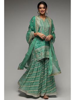 Gopi Vaid - Rati Jamdani Kurta with Sharara and Dupatta