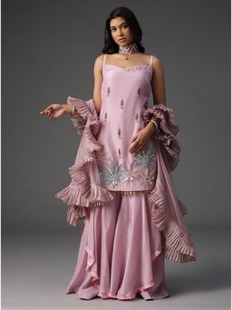 Arpita Sulakshana - Lilac Barbara Kurta And Palazzos With Dupatta Set