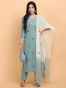 Arpita Sulakshana - Blue Umbrella Kurta And Pant With Dupatta