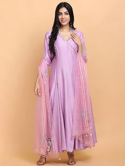 Arpita Sulakshana - Purple Angrakha And Pant With Dupatta