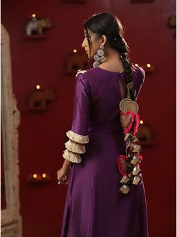Arpita Sulakshana - Purple Shringaar A Line Kurta And Pant With Dupatta Set