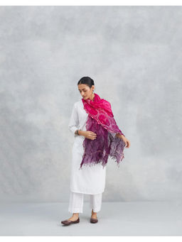 Fabindia - Pink Silk Blend Bandhani Dupatta