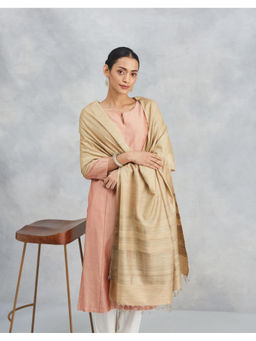 Fabindia - Golden Viscose Silk Blend Hand Woven Dupatta