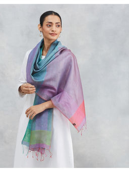 Fabindia - Multicolor Viscose Dabu Printed Dupatta