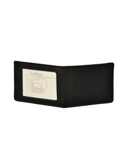 Brown Bear - Men Black Leather Two Fold Wallet