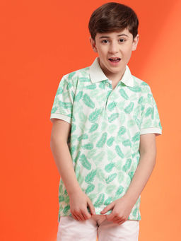 Lil Tomatoes - Light Green Boys Cotton Polo T-Shirt