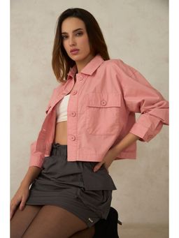 Virgio - Women Coral Solid Shacket