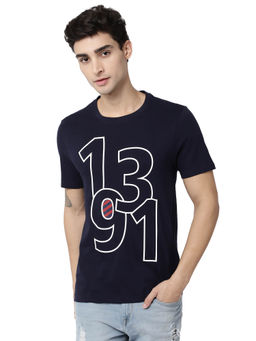 AD By Arvind - Men Printed Navy Tshirt