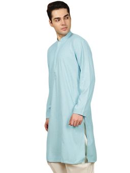 Gahan - Mens Chikankari Rayon Sea Green Kurta