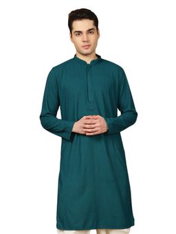Gahan - Mens Chikankari Rayon Firozi Teal Kurta