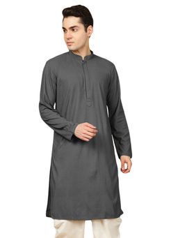 Gahan - Mens Chikankari Rayon Grey Kurta