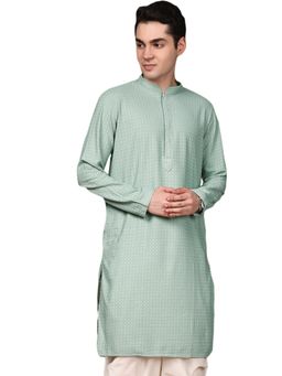 Gahan - Mens Green Cotton Chikankari Designer Kurta