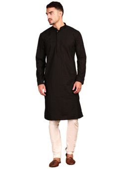 Gahan - Mens Black Chikankari Kurta with Pajama