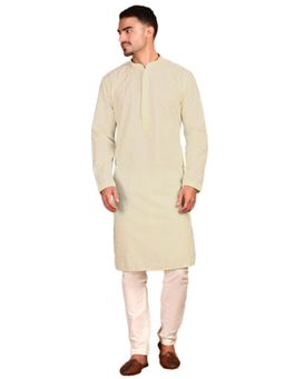 Gahan - Mens Off White Chikankari Kurta with Pajama